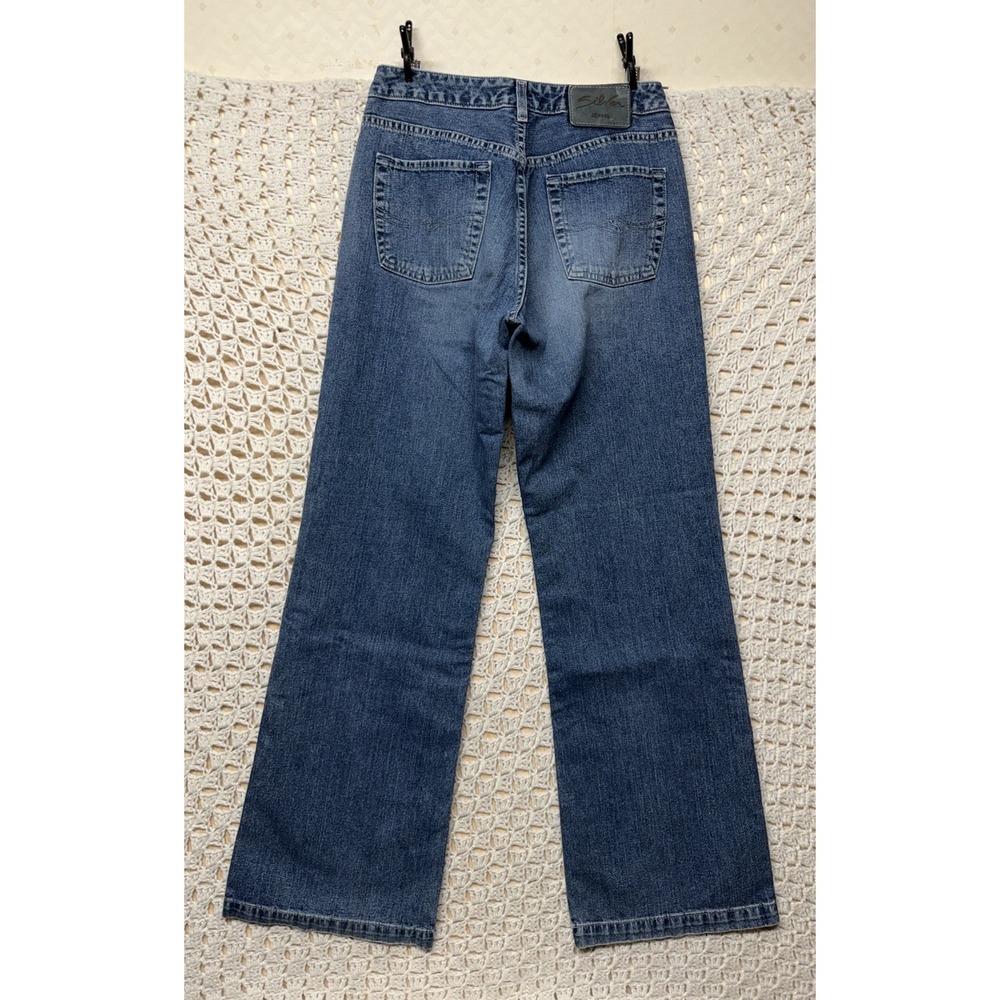 Vintage Silver Jeans Flare Size Tag 29/33 Fits W29 L32 Blue Denim Button Fly